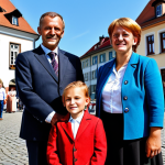 **

"A family, including children, stands proudly in front of a town hall after a citizenship ceremony. The family is fully clothed in modest, celebratory attire. The scene depicts a sunny day in a traditional German town square. The image conveys a sense of belonging and hope. Safe for work, appropriate content, family-friendly, perfect anatomy, natural proportions, professional quality."

**
