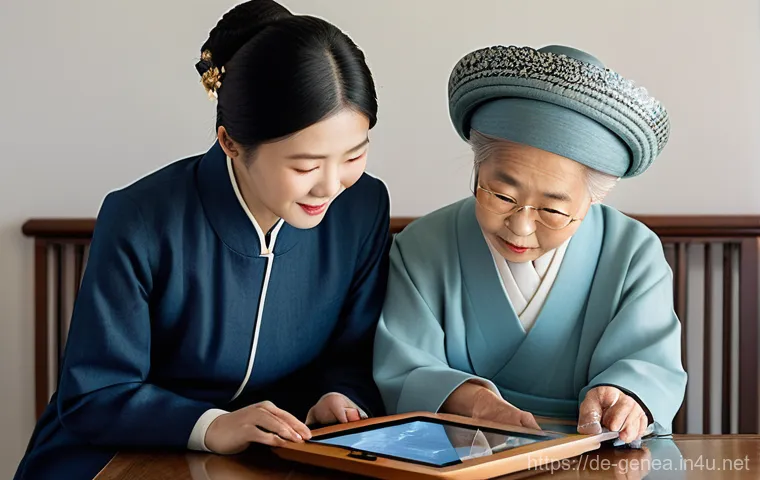 고려시대 족보 - **Prompt:** A warm, multi-generational Korean family gathering in a traditional hanok (Korean house)...