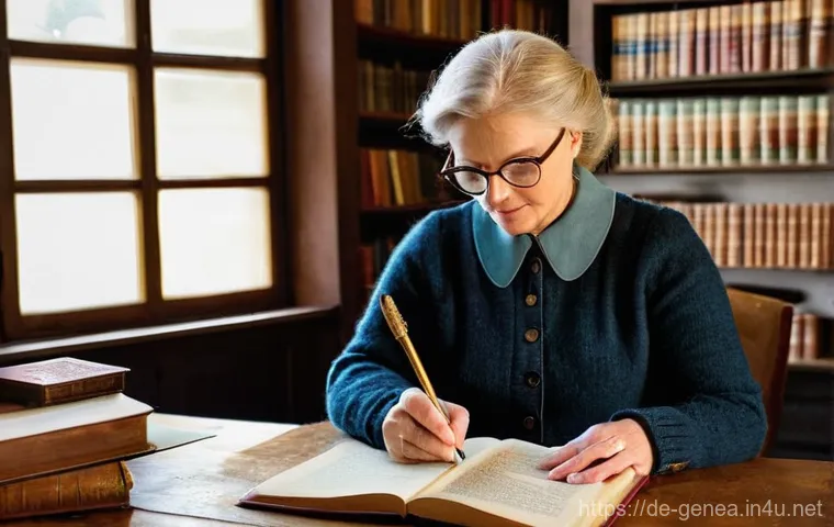 족보 번역 사례 - **Prompt 1: Deciphering the Past - A Genealogy Researcher's Focus**
    "A cozy, well-lit study with...