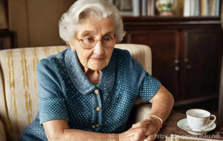 족보와 유산 상속 - **Prompt 1: Intergenerational Storytelling and Family History Discovery**
    "A cozy, sunlit living...