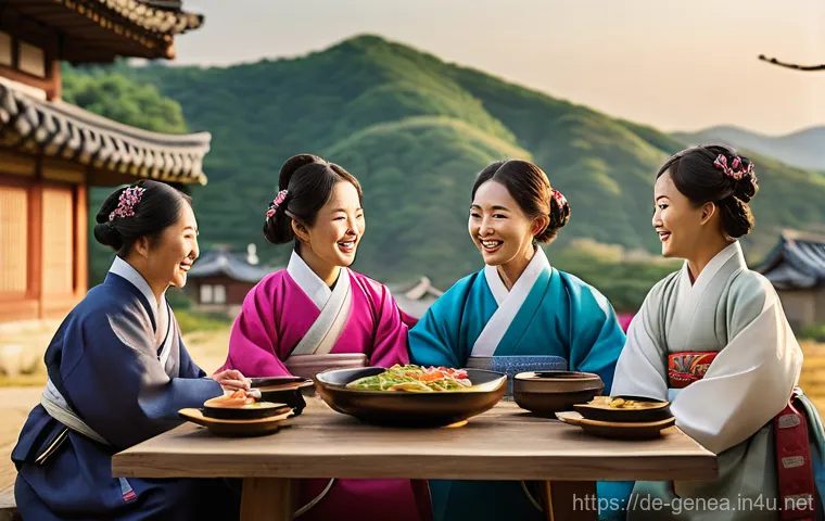 한국 성씨별 족보 - A multi-generational Korean family, dressed in comfortable modern-traditional fusion clothing, gathe... 한국 성씨별 족보 - A multi-generational Korean family, dressed in comfortable modern-traditional fusion clothing, gathe...