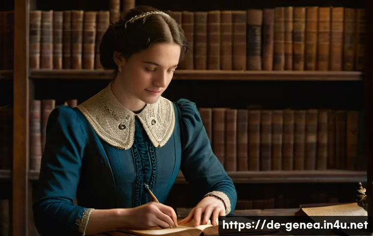 족보와 왕실 - **Prompt 1: The Genealogist's Discovery in a Historic Archive**
    "A female genealogist, in her la...