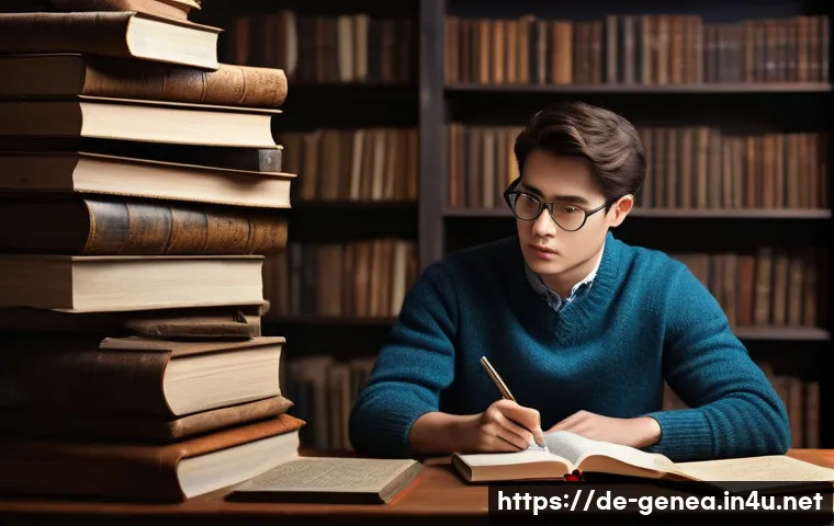 족보 오류 수정 - **Prompt:** "A curious young adult, perhaps in their early twenties, with thoughtful expression, gaz...